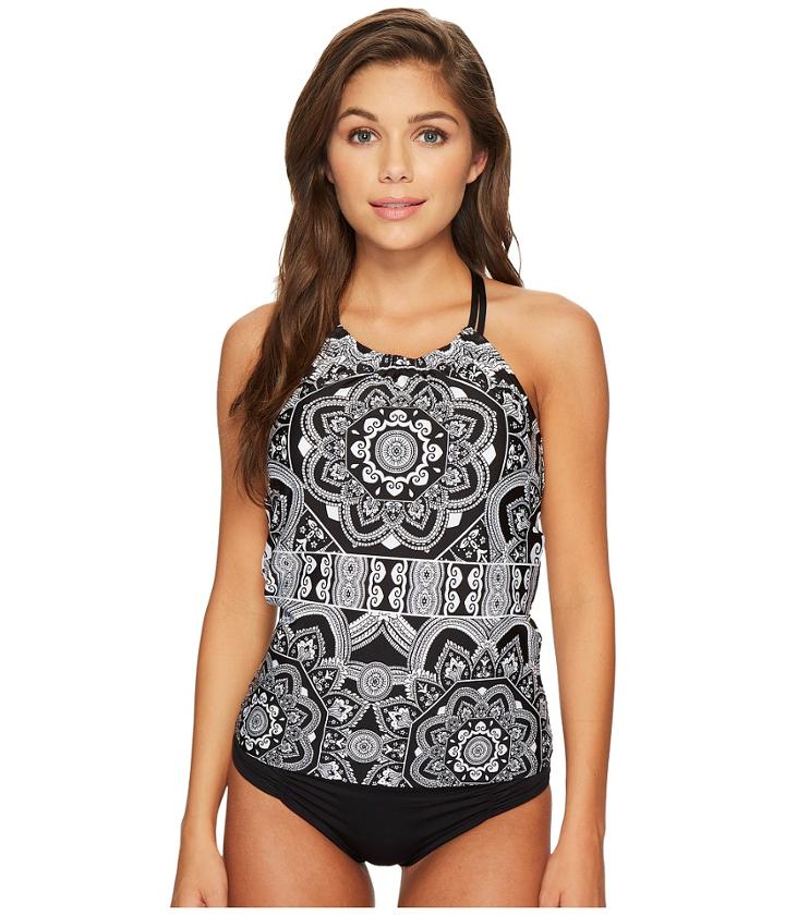 Jantzen Black White Medallion H-back Tankini (black) Women's Swimwear