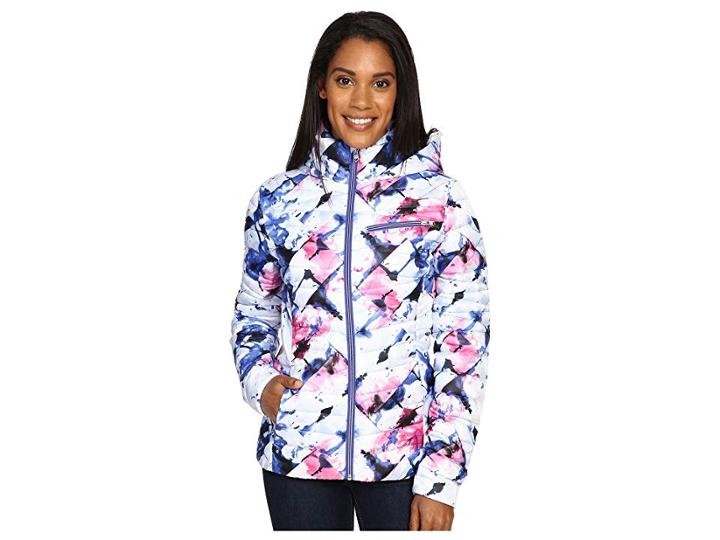 Spyder Timeless Hoodie Down Jacket (frozen Bling/bling) Women's Coat
