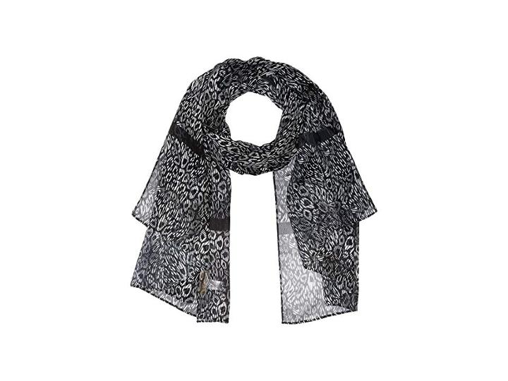 Michael Michael Kors Wavy Leopard Stripes Oblong (black/white/black) Scarves