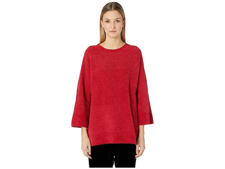 Eileen Fisher Round Neck Top (lacquer) Women's Sweater