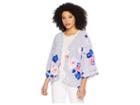 Joules Kimmy Kimono Style Top (white Posy Stripe) Women's Clothing
