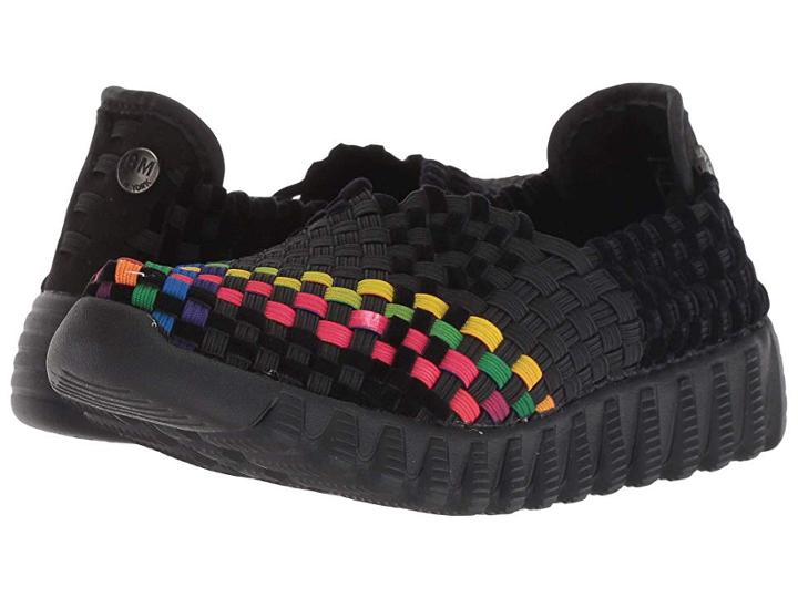 Bernie Mev. Kids Zip Fly (little Kid/big Kid) (black/rainbow/black Velvet) Girl's Shoes