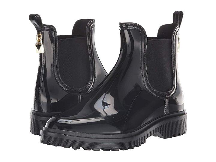 Michael Michael Kors Tipton Rain Bootie (black Pvc) Women's Rain Boots
