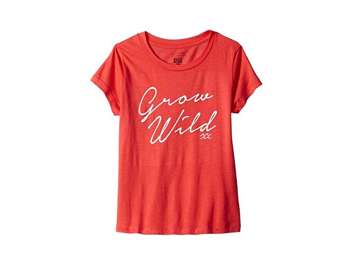 Billabong Kids Grow Wild Tee (little Kids/big Kids) (sunset Red) Girl's T Shirt