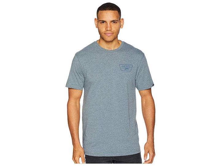 Vans Full Patch Back T-shirt (heather Grey/real Teal) Men's T Shirt