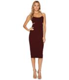 Jill Jill Stuart Spaghetti Strap Bodycon W/ Cut Outs (raisin) Women's Dress
