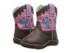 Roper Kids Cactus (infant/toddler) (brown Faux Leather Vamp Cactus Shaft) Cowboy Boots