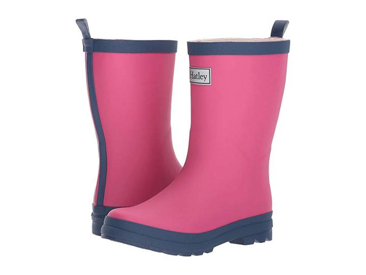 Hatley Kids Fuchsia Navy Rain Boots (toddler/little Kid) (pink) Girls Shoes