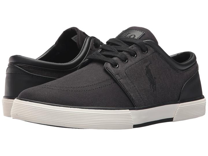Polo Ralph Lauren Faxon Low (black Canvas/jersey Heather) Men's Shoes