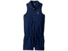 Polo Ralph Lauren Kids Stretch Cotton Mesh Romper (little Kids) (summer Navy) Girl's Jumpsuit & Rompers One Piece