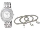 Steve Madden Madden Girl Watch With Charm And Stone Bracelet Set Smgs017 (silver) Watches