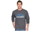 Champion College Kansas Jayhawks Eco(r) Powerblend(r) Crew (granite Heather) Boy's Short Sleeve Pullover