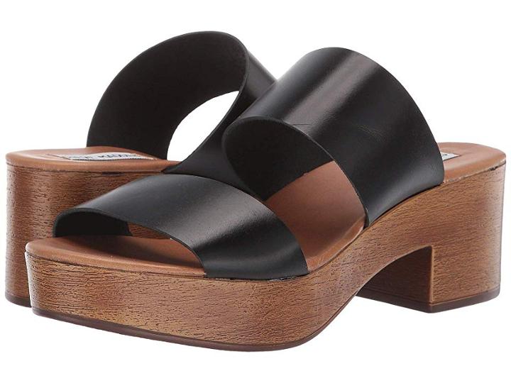 Steve Madden Barcelona (black Leather) Women's Dress Sandals