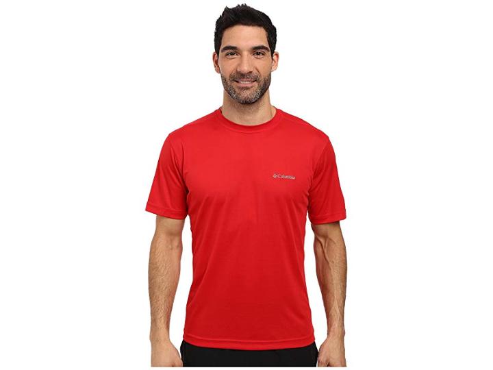 Columbia Meeker Peaktm Short Sleeve Crew (mountain Red) Men's Short Sleeve Pullover
