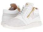 Giuseppe Zanotti Singles Cupsole Nappa/suede Mid Top Sneaker (white) Men's Shoes