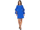 Vince Camuto Solid Shift With Ruffle Sleeve Detail (cobalt) Women's Dress