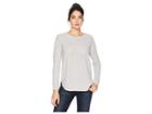 Pink Rose Crew Neck Athletic Detail Pullover (light Heather Grey) Women's Clothing