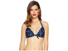 Unique Vintage Monroe Top (navy/cream Dots) Women's Swimwear