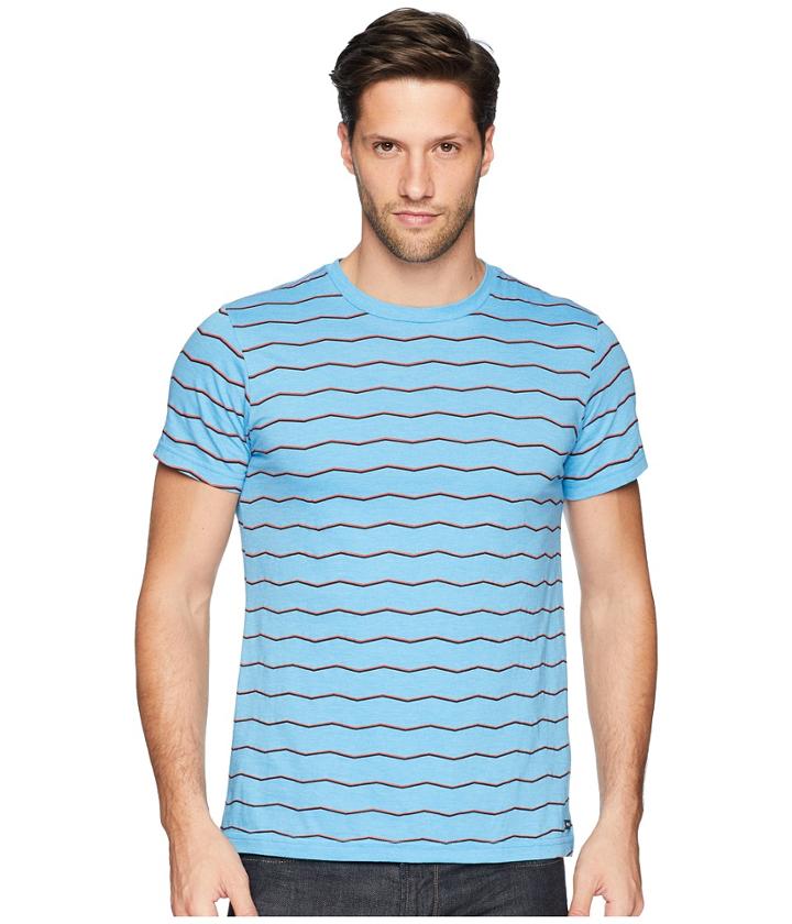 Rvca Va Stripe Short Sleeve (lagoon) Men's Clothing