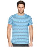 Rvca Va Stripe Short Sleeve (lagoon) Men's Clothing