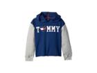 Tommy Hilfiger Kids Color Block Popover Hoodie (big Kids) (flag Blue) Girl's Sweatshirt