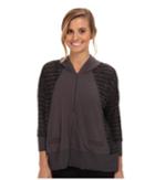 Lole Dharma Full Zip Cardigan (dark Charcoal) Women's Sweatshirt