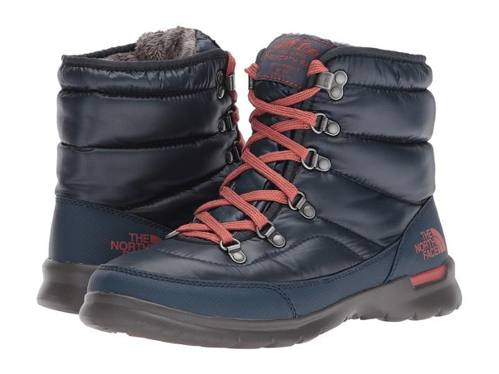 The North Face Thermoball Lace Ii (shiny Ink Blue/etruscan Red (past Season)) Women's Pull-on Boots