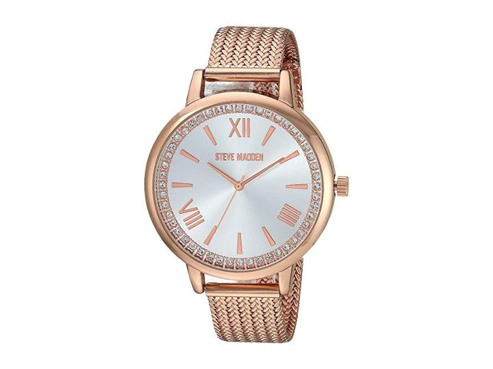 Steve Madden Ladies Mesh Alloy Band Watch Smw186 (rose Gold) Watches