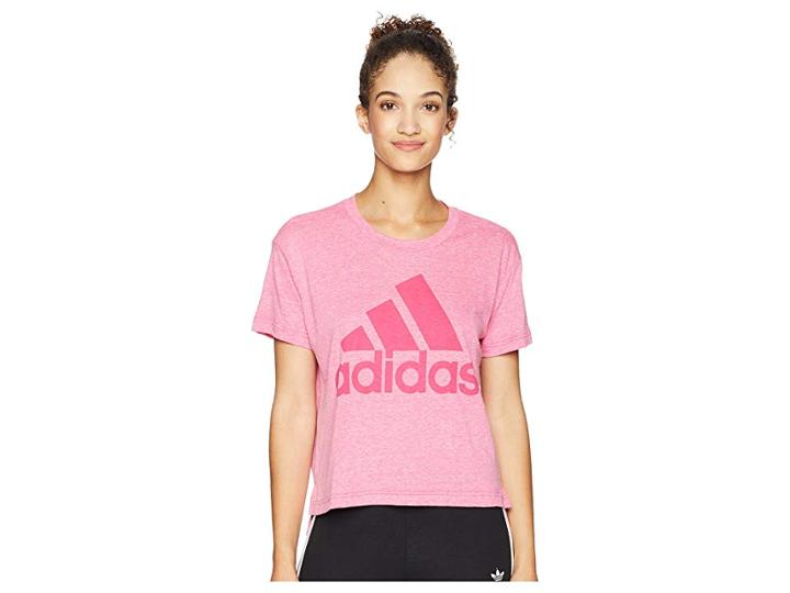 Adidas Boxy Badge Of Sport T-shirt (real Magenta) Women's T Shirt
