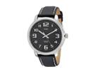 Timex Easy Reader Black Leather Watch (silver) Watches