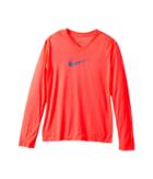 Nike Kids Dry Legend Long Sleeve Training Top (little Kids/big Kids) (racer Pink/dark Sky Blue) Girl's T Shirt