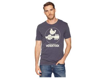 Lucky Brand Woodstock Logo Tee (american Navy) Men's Clothing