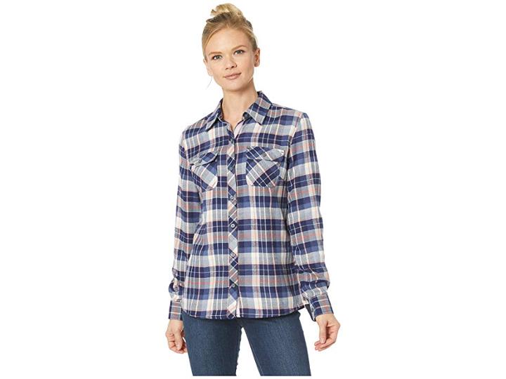 Marmot Bridget Midweight Flannel Long Sleeve (arctic Navy) Women's Long Sleeve Button Up
