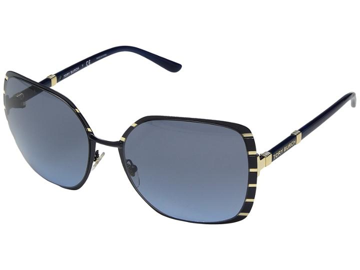 Tory Burch 0ty6055 57mm (midnight Navy/gold/blue Gradient) Fashion Sunglasses