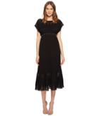 Red Valentino Zagana Embroidery Knit Dress With Boules (nero) Women's Dress
