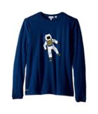 Lacoste Kids Long Sleeve Space Graphic T-shirt (little Kids/big Kids) (buccaneer) Boy's T Shirt