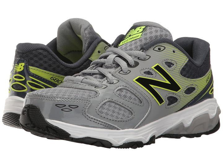 New Balance Kids Kr680v3 (little Kid/big Kid) (grey/hi-lite) Boys Shoes