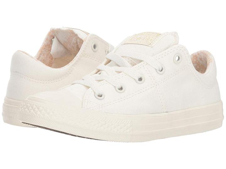 Converse Kids Chuck Taylor(r) All Star(r) Madison Ox (little Kid/big Kid) (egret/light Twine/egret) Girls Shoes