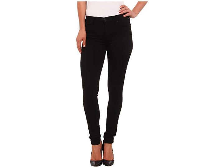 Hudson Nico Mid Rise Super Skinny Jeans In Black (black) Women's Jeans