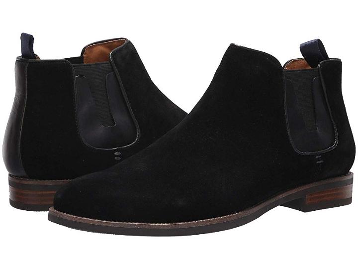 Florsheim Uptown Plain Toe Gore Boot (black Suede/leather) Men's Pull-on Boots