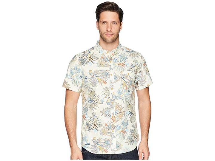 Vissla Strah Woven Top (bone) Men's Short Sleeve Button Up