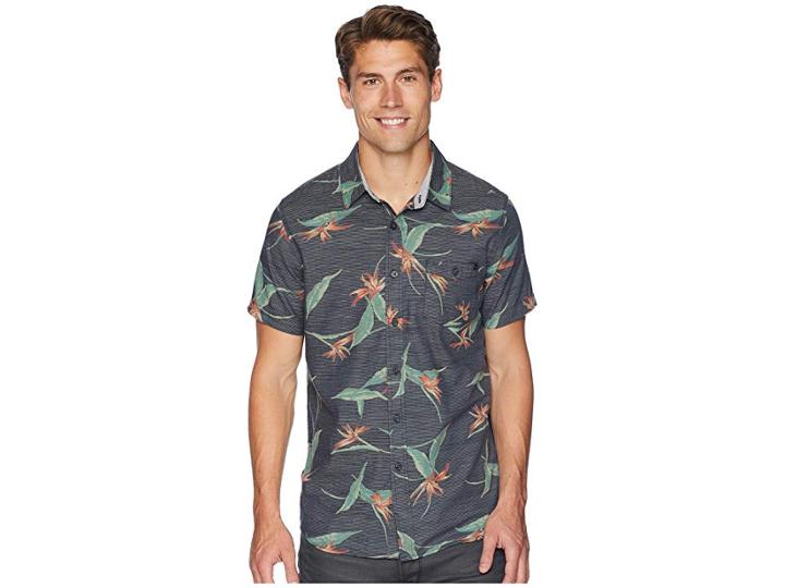 Rip Curl Jungle Short Sleeve Shirt (black) Men's Clothing