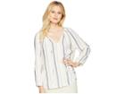 Dylan By True Grit Claire Stripe Long Sleeve Blouse (white/pink) Women's Blouse