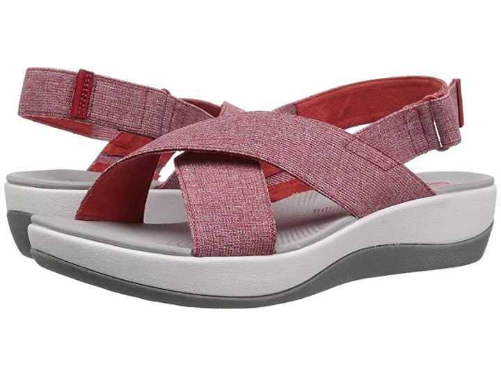 Clarks Arla Kaydin (red/white Heathered Elastic) Women's Shoes