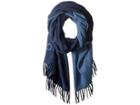 Tory Burch Solid Logo Oblong Scarf (tory Navy) Scarves