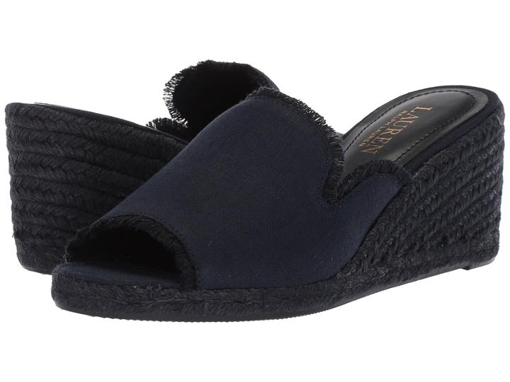Lauren Ralph Lauren Carlynda (dark Midnight Linen) Women's Shoes