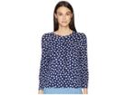 Kate Spade New York Cloud Dot Scallop Cardigan (french Navy/fresh White) Women's Sweater