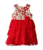 Nanette Lepore Kids Lurex Jacquard Bodice With Layered Tulle Bottom Dress (infant) (red) Girl's Dress