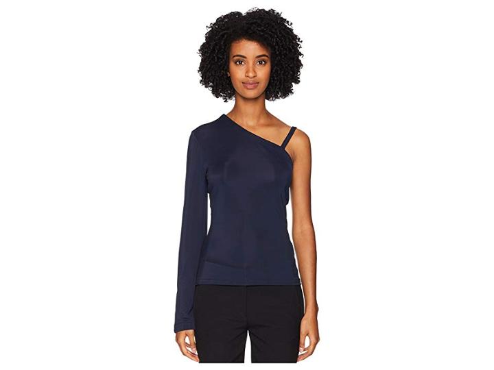 Yigal Azrouel One Shoulder Matte Jersey Top (midnight) Women's Clothing