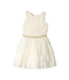 Nanette Lepore Kids Lurex Ribbon Mesh With Lurex Crochet Trim (little Kids/big Kids) (cream) Girl's Dress